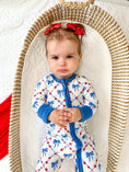 Load image into Gallery viewer, Red White & Bows Bamboo Zippy Pajamas