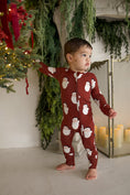 Load image into Gallery viewer, Bamboo Zip Pajamas | Vintage Santa