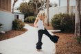 Load image into Gallery viewer, Black Denim Double Ruffle Pant