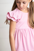 Load image into Gallery viewer, Ella Pink Ribbed Flutter Shirt