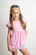 Load image into Gallery viewer, Ella Pink Ribbed Flutter Shirt