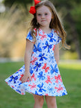 Load image into Gallery viewer, 4th Of July Bow Star Girls Dress