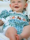 Load image into Gallery viewer, Western Plaid Horse Embroidered Girl Bubble Romper