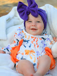 Load image into Gallery viewer, Halloween Bow Print Girls Romper Ruffle Bow Long Sleeve