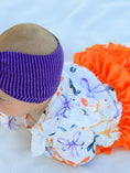 Load image into Gallery viewer, Halloween Bow Print Girls Romper Ruffle Bow Long Sleeve