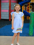 Load image into Gallery viewer, Girls Back To School Crayon Dress Ruffle Petal Collar Applique