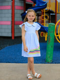 Load image into Gallery viewer, Girls Back To School Crayon Dress Ruffle Petal Collar Applique