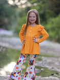 Load image into Gallery viewer, Fall Halloween & Thanksgiving Pumpkin Turkey Print Girls Long Sleeve Set