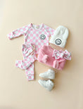 Load image into Gallery viewer, Checkered Smiley Lounge Set | Pink
