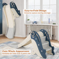 Load image into Gallery viewer, Foldable Freestanding Baby Slide Climber Playset with Basketball Hoop for Kids-Blue