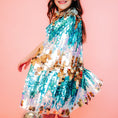 Load image into Gallery viewer, Blue Sequin Cape