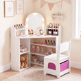 Load image into Gallery viewer, 2-In-1 Kids Vanity Set with Lights for Toddlers 3+ Years Old