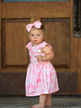 Load image into Gallery viewer, Bow Print Flying Sleeve Girls Dress