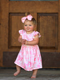 Load image into Gallery viewer, Bow Print Flying Sleeve Girls Dress
