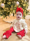 Load image into Gallery viewer, Vintage Santa Graphic Sweatshirt Romper - Cream