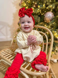 Load image into Gallery viewer, Vintage Santa Graphic Sweatshirt Romper - Cream