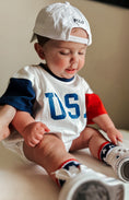 Load image into Gallery viewer, USA Colorblock T-Shirt Romper