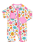 Load image into Gallery viewer, Bamboo Zip Romper | Breakfast Whimsy