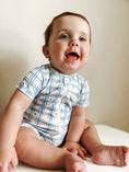 Load image into Gallery viewer, Stars Gingham Bamboo Shorty Romper