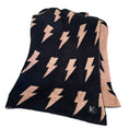 Load image into Gallery viewer, Black + Camel Bolt Cozy Blanket