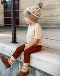 Load image into Gallery viewer, Tan Smiley Check Beanie