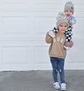 Load image into Gallery viewer, Tan Smiley Check Beanie