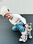 Load image into Gallery viewer, Beige Bolt Beanie