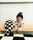 Load image into Gallery viewer, Black Check Bolt Plush Pillow