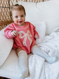 Load image into Gallery viewer, Applique Floral Bow Sweatshirt Romper