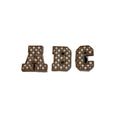 Load image into Gallery viewer, Beige Checker Letter Charm