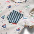 Load image into Gallery viewer, Pocket Tee - Casco Bay Harbor Blue Stripe