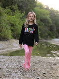 Load image into Gallery viewer, Halloween Black Top + Pink Bell Bottoms