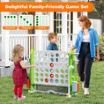Load image into Gallery viewer, Jumbo 4-to-Score Game with Ring-toss and Basketball Hoop