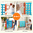 Load image into Gallery viewer, Jumbo 4-to-Score Game with Ring-toss and Basketball Hoop