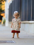 Load image into Gallery viewer, Fall Gingham Girls Dress Ruffle Collar Bow