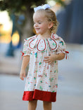 Load image into Gallery viewer, Fall Gingham Girls Dress Ruffle Collar Bow
