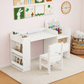 Load image into Gallery viewer, Kids Art Table and Chair Set with Detachable Paper Roll Holder and Cabinet