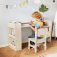Load image into Gallery viewer, Kids Art Table and Chair Set with Detachable Paper Roll Holder and Cabinet