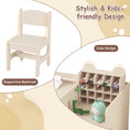 Load image into Gallery viewer, Kids Art Table and Chair Set with Detachable Paper Roll Holder and Cabinet
