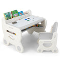 Load image into Gallery viewer, Kids Drawing Table and Chair Set with Watercolor Pens and Blackboard Eraser