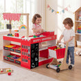 Load image into Gallery viewer, Kids Grocery Store Playset Wooden Pretend Play Supermarket with Shopping Cart