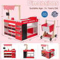 Load image into Gallery viewer, Kids Grocery Store Playset Wooden Pretend Play Supermarket with Shopping Cart