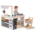 Load image into Gallery viewer, Kids Grocery Store Playset Wooden Pretend Play Supermarket with Shopping Cart