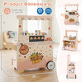 Load image into Gallery viewer, Kids Pizza Food Truck Wooden Pretend Play Snack Cart with Oven-Pink