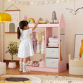Load image into Gallery viewer, Kids Play Armoire Dresser with Cloth Hanger-Pink