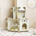 Load image into Gallery viewer, Kids Play Kitchen Wooden Corner Kitchen Playset with Working Faucet and Sink-Beige