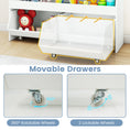 Load image into Gallery viewer, Kids Toy Storage Organizer Wooden Bookcase with 2 Movable Drawers