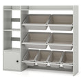 Load image into Gallery viewer, Kids Toy Storage and Bookshelf with Open Shelves and Single-door Cabinet