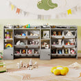 Load image into Gallery viewer, Kids Toy Storage and Bookshelf with Open Shelves and Single-door Cabinet