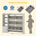 Load image into Gallery viewer, Kids Toy Storage and Bookshelf with Open Shelves and Single-door Cabinet